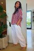 Ole Bubble Cotton Bandana Laurie Blouse Indian Pink